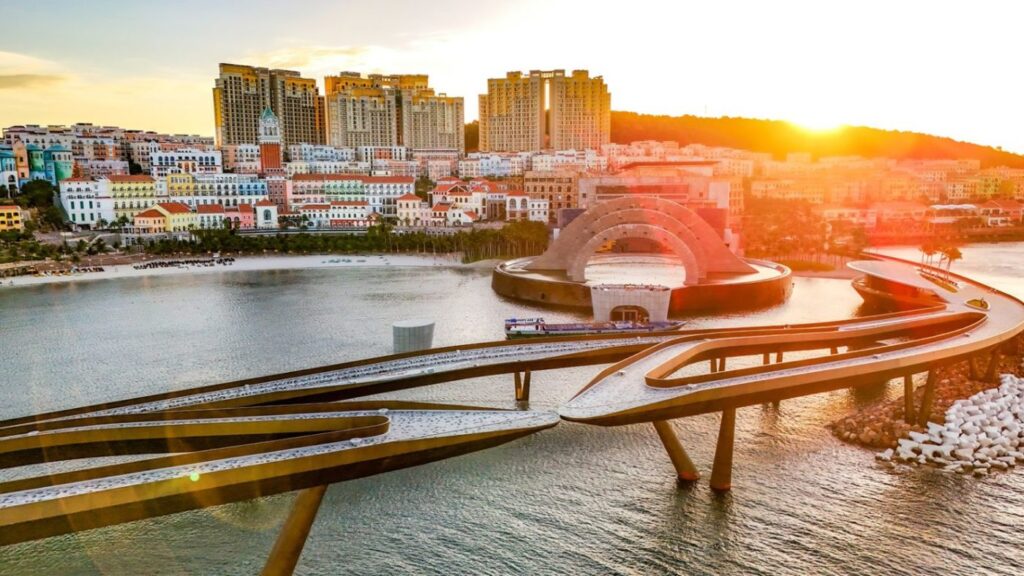 Visit Sunset Town, check in Kiss Bridge